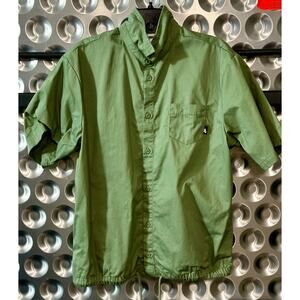 Nike Club Button Down Short Sleeve Olive Shirt Top | Size Small | Worn Once